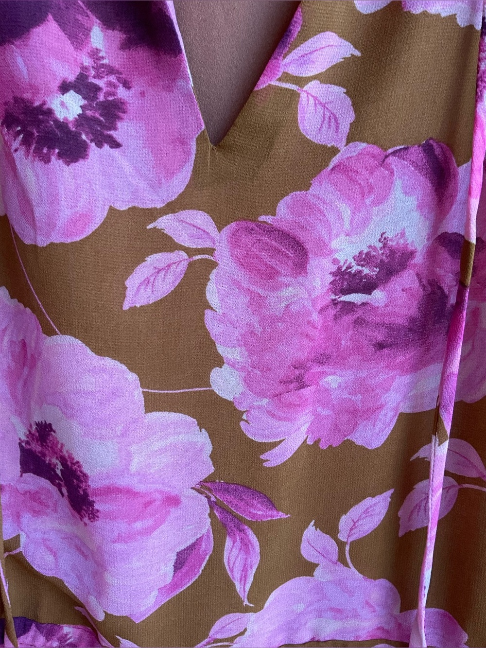 VICI‎ Charleston Waist Tie Floral Pink & Brown Mini Dress - Picture 12 of 16